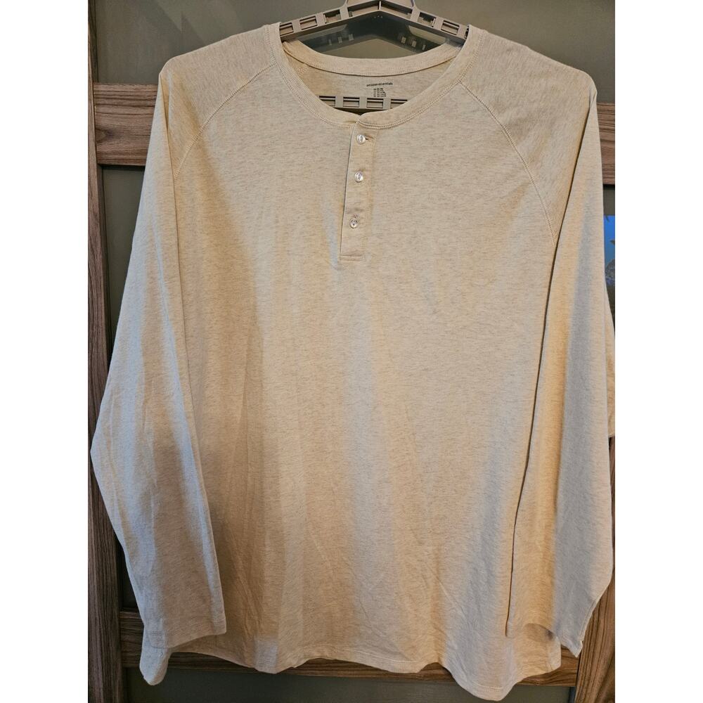 Long Sleeve Henley Men 4XL Oatmeal Men Cotton Amazon Essentials
